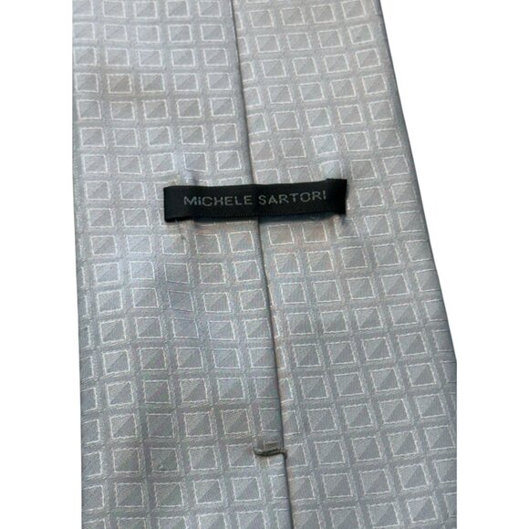 Michele Sartori Made in Italy 100% Silk Gray Tie - Picture 4 of 6